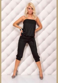  Sexy Strapless Jumpsuit Womens Casual Jumper 3-4 Pants Romper 